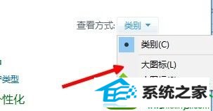 选择【大图标】 win10系统打开网页游戏后提示“Flash player版本过低”无法正常播放图片的解决方法